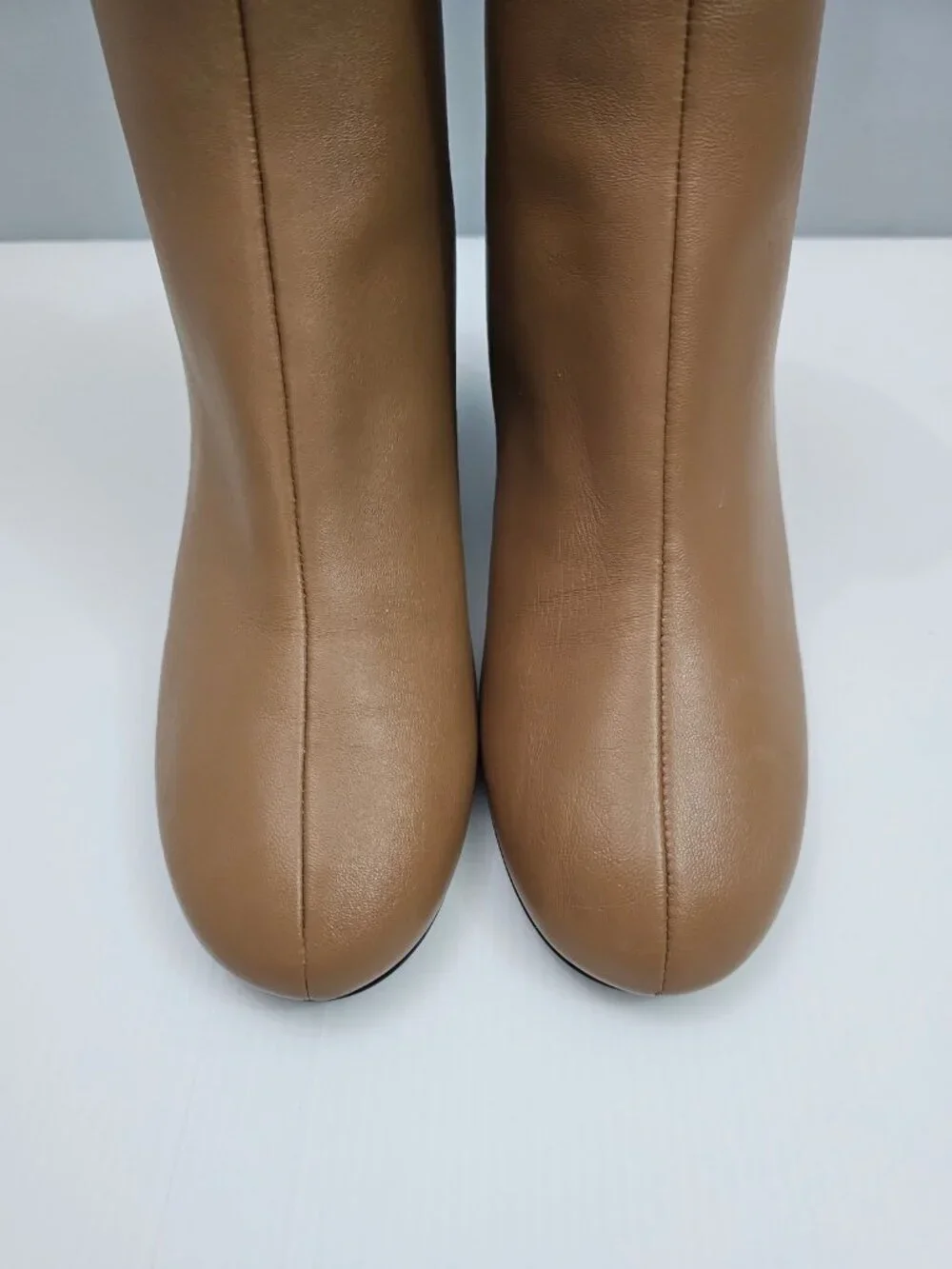 3.1 Phillip Lim Nadia Camel Brown Leather Ankle Boot Block Heel Back Zip EU 39